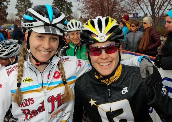 Fellow Bostonians Mo Bruno-Roy (L) and Andrea Smith