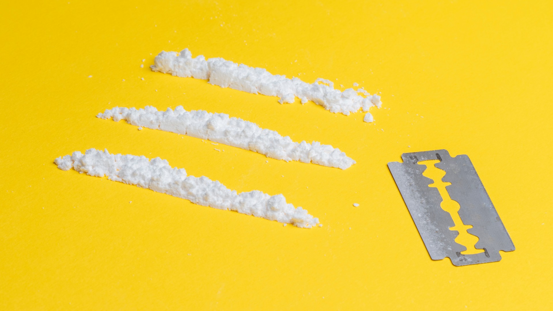 Three lines of cocaine and a blade