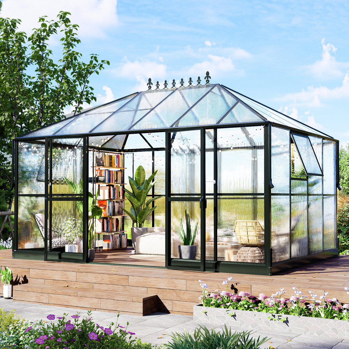 Amerlife Grower&amp;rsquo;s Haven Victorian Style Polycarbonate Greenhouse &amp;amp; Reviews | Wayfair