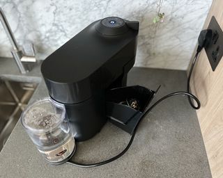 Nespresso Pop coffee machine being tested