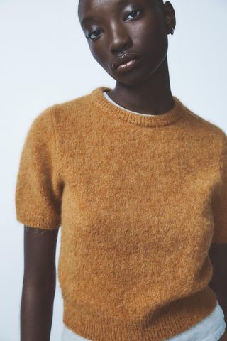 Alpaca and Wool Short Sleeve Top