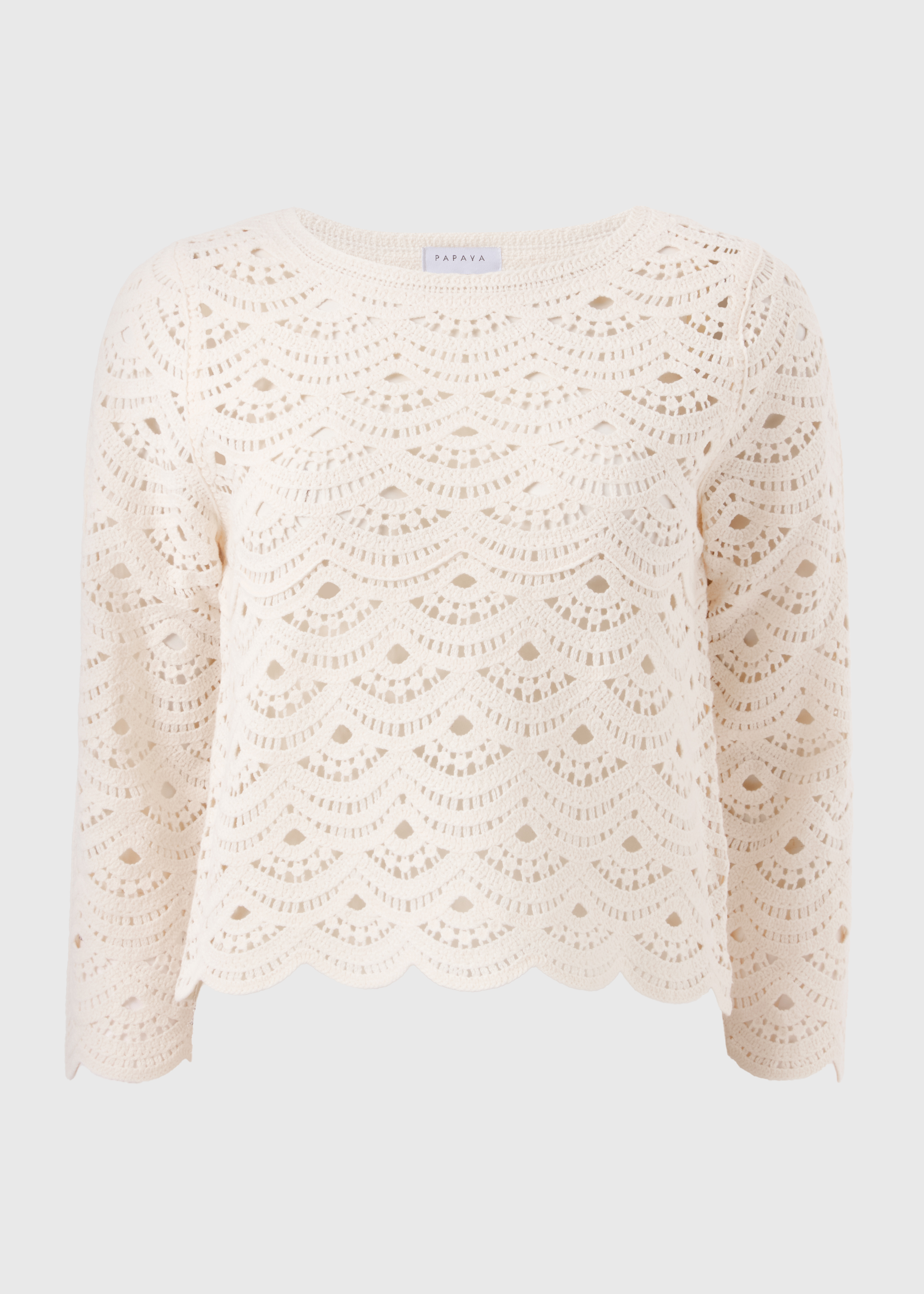Matalan, Cream Scallop Crochet Jumper