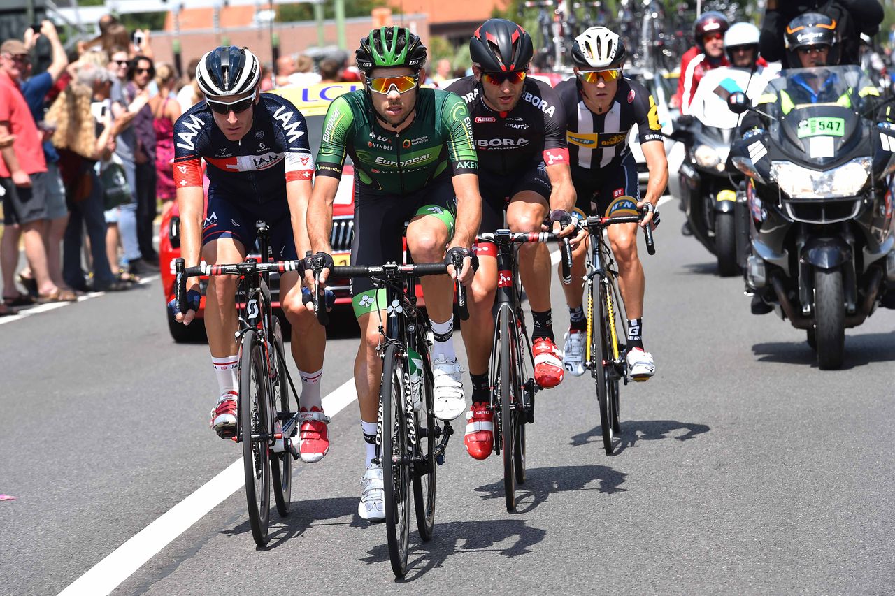 Serge Pauwels (MTN-Qhubeka), Martin Elmiger (IAM), Jan Barta (Bora-Argon 18) and Bryan Nauleau (Europcar)