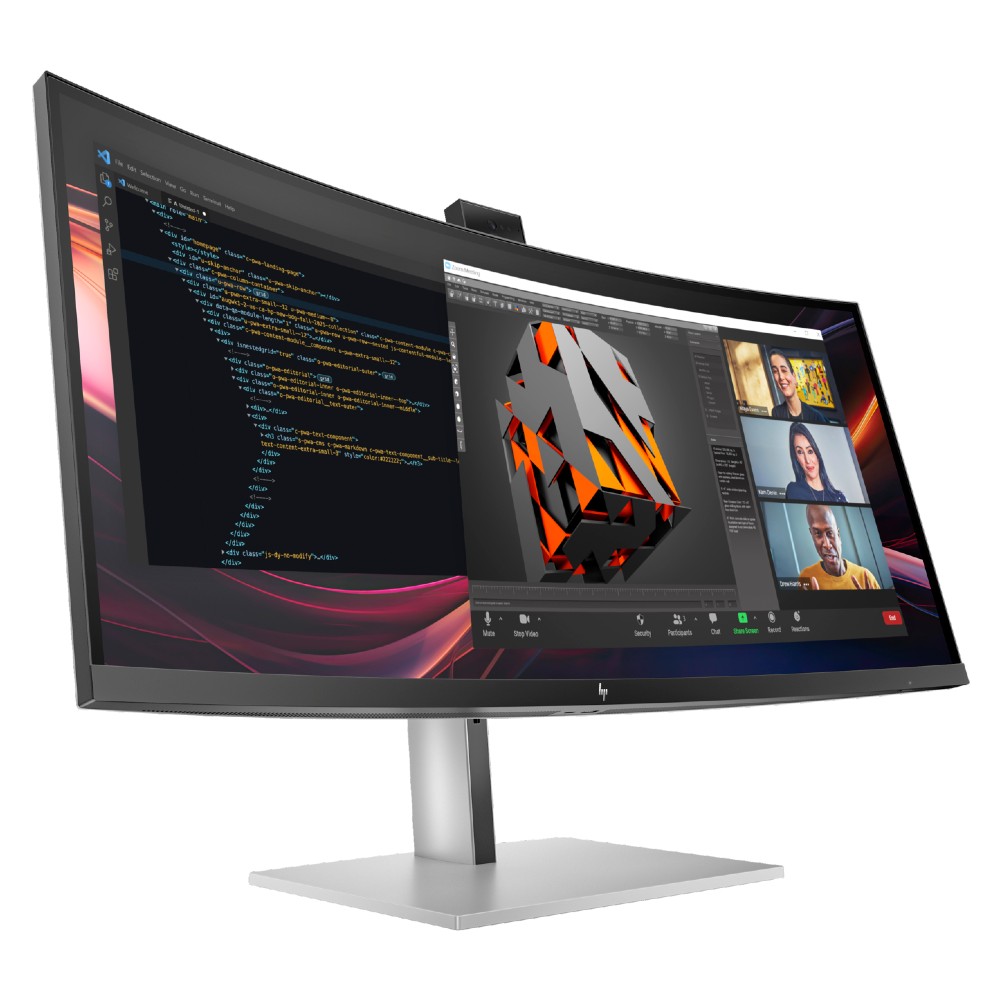 Render of the HP Series 7 Pro 34 WQHD Conferencing Monitor (734pm).
