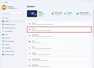 Open Sound settings