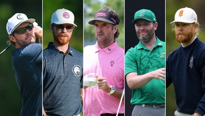 Kalle Samooja (far left), Kieran Vincent (left), Bubba Watson (centre), Branden Grace (right), and Scott Vincent (far right)