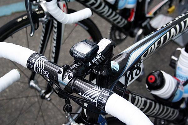 As well as electronic shifting Fabian Wegmann (Gerolsteiner) is trying out a Vibe carbon bar and stem from PRO.