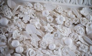 Plasterwork, found in the front lobby of the new club