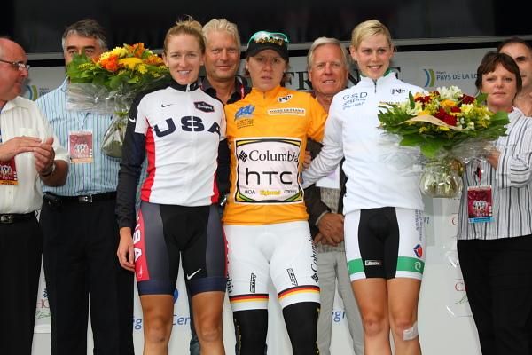 The overall top three also constituted the stage podium (l-r): Kristin McGrath, Ina-Yoko Teutenberg, Tiffany Cromwell.