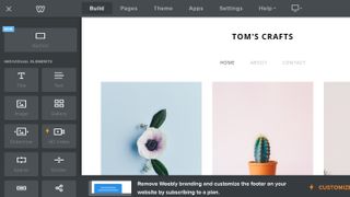 Building website for 'Tom's Crafts' in Weebly interface