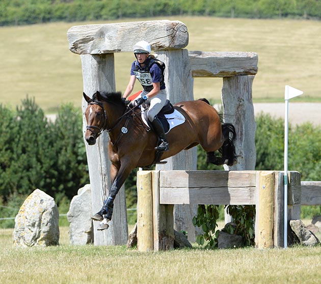 And here’s Flora Harris riding Moylaw Badger with one…