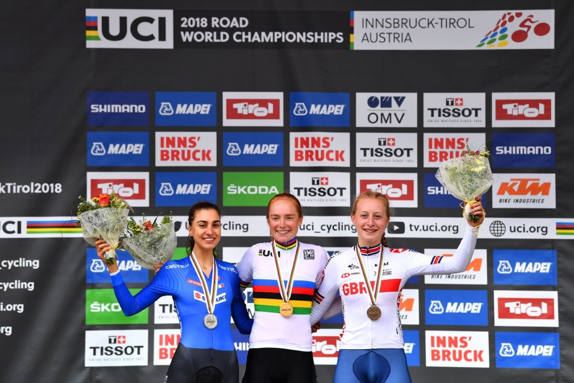 Rozemarijn Ammerlaan (Netherlands) with Camilla Alessio (Italy) and Elynor Backstedt (Great Britain).
