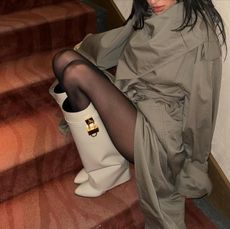 woman in tights and boots
