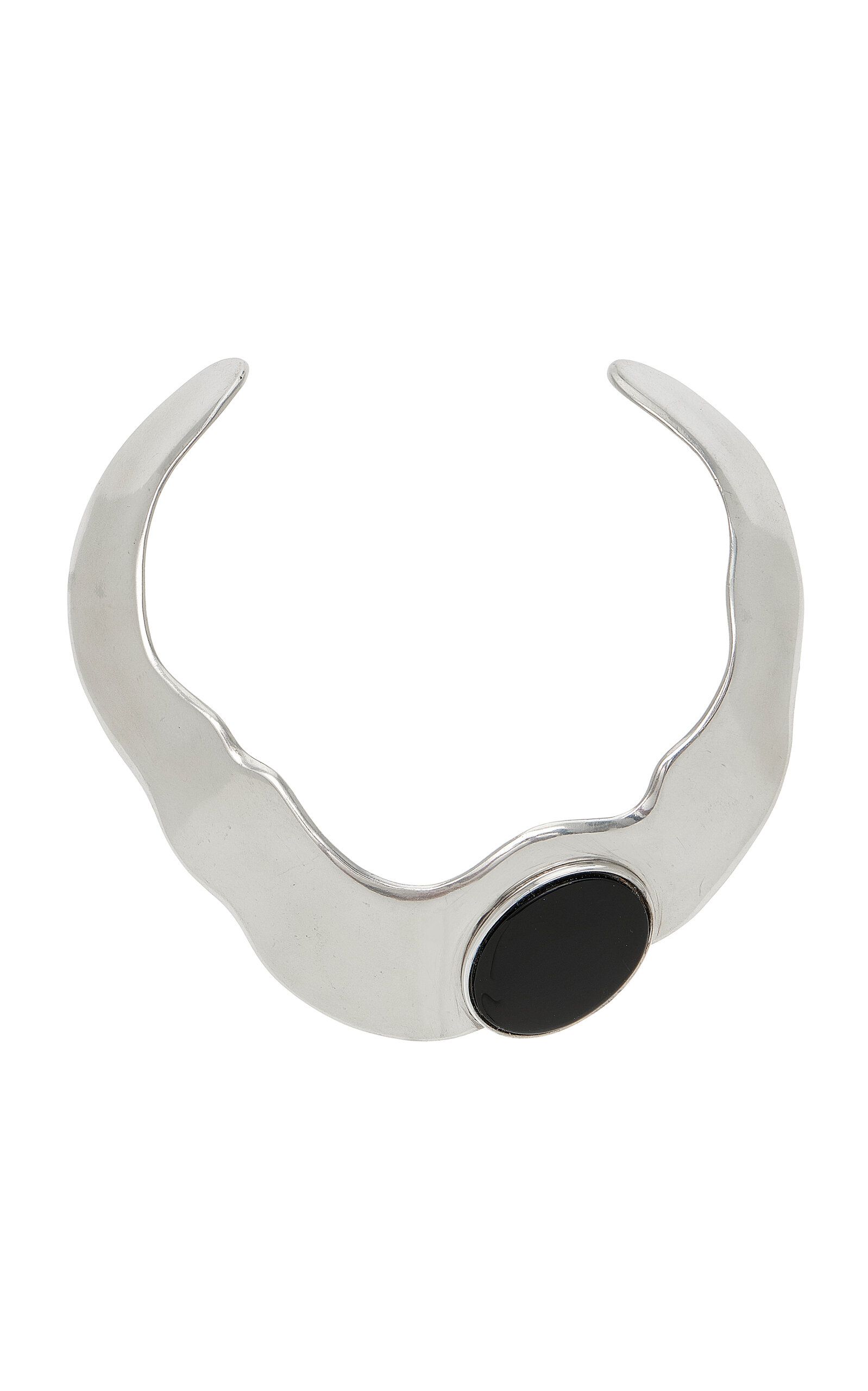 Exclusive Silver-Tone Stone Necklace