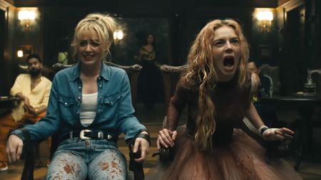 Kathryn Newton and Samara Weaving staring in the highly anticipated horror sequel Ready or Not 2: Here I Come (2026).