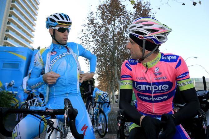 Rivals now team-mates Vincenzo Nibali and Michele Scarponi talk beft training