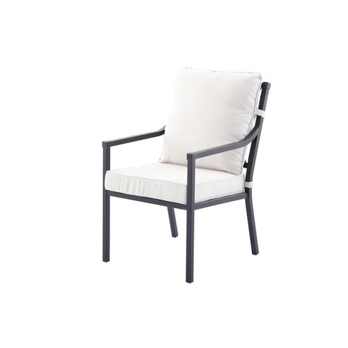My Texas House Cambria Outdoor Dining Chair - Set of 2, Black/White