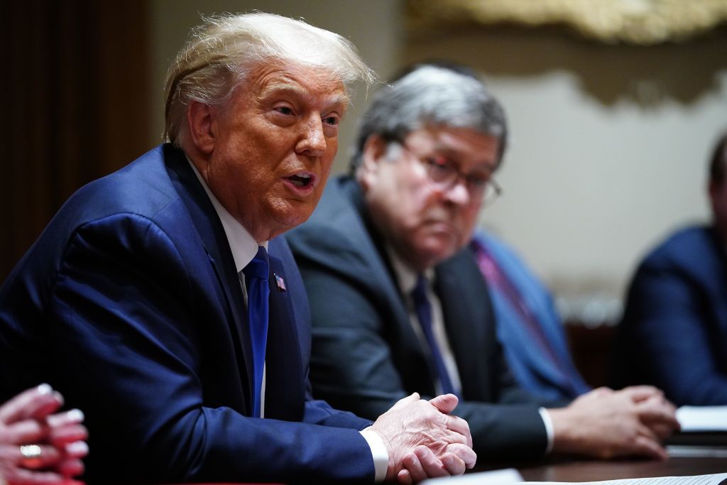 Donald Trump and William Barr.