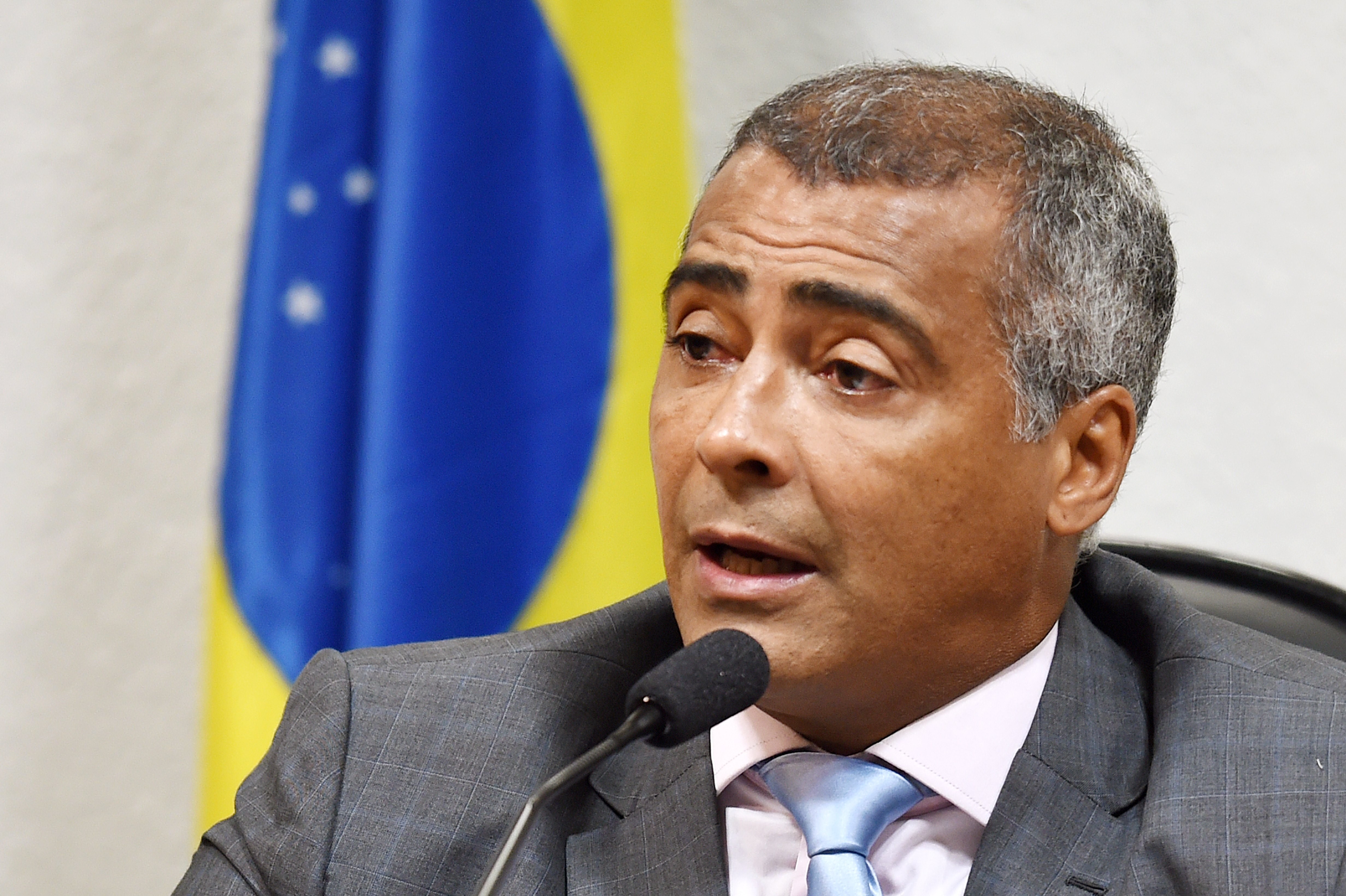 Romario at an inquiry looking into corruption in Brazilian football and at the 2014 World Cup, in 2015.