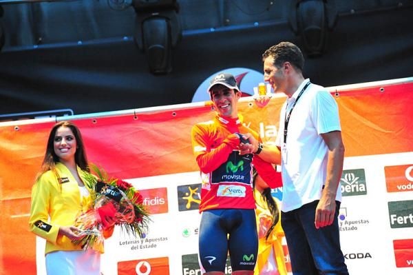 Jonathan Castroviejo Nicolas (Movistar) on the podium