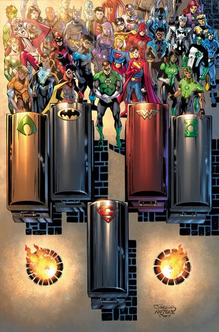 Justice League #75 variant cover by Dan Jurgens and Norm Rapmund