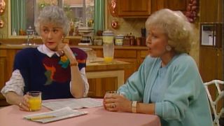 Bea Arthur as Dorothy Zbornak and Betty White as Rose Nylund in The Golden Girls episode "Big Daddy's Little Lady"