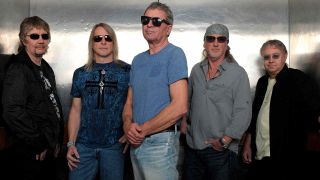 Deep Purple’s posing for a photograph in 2012