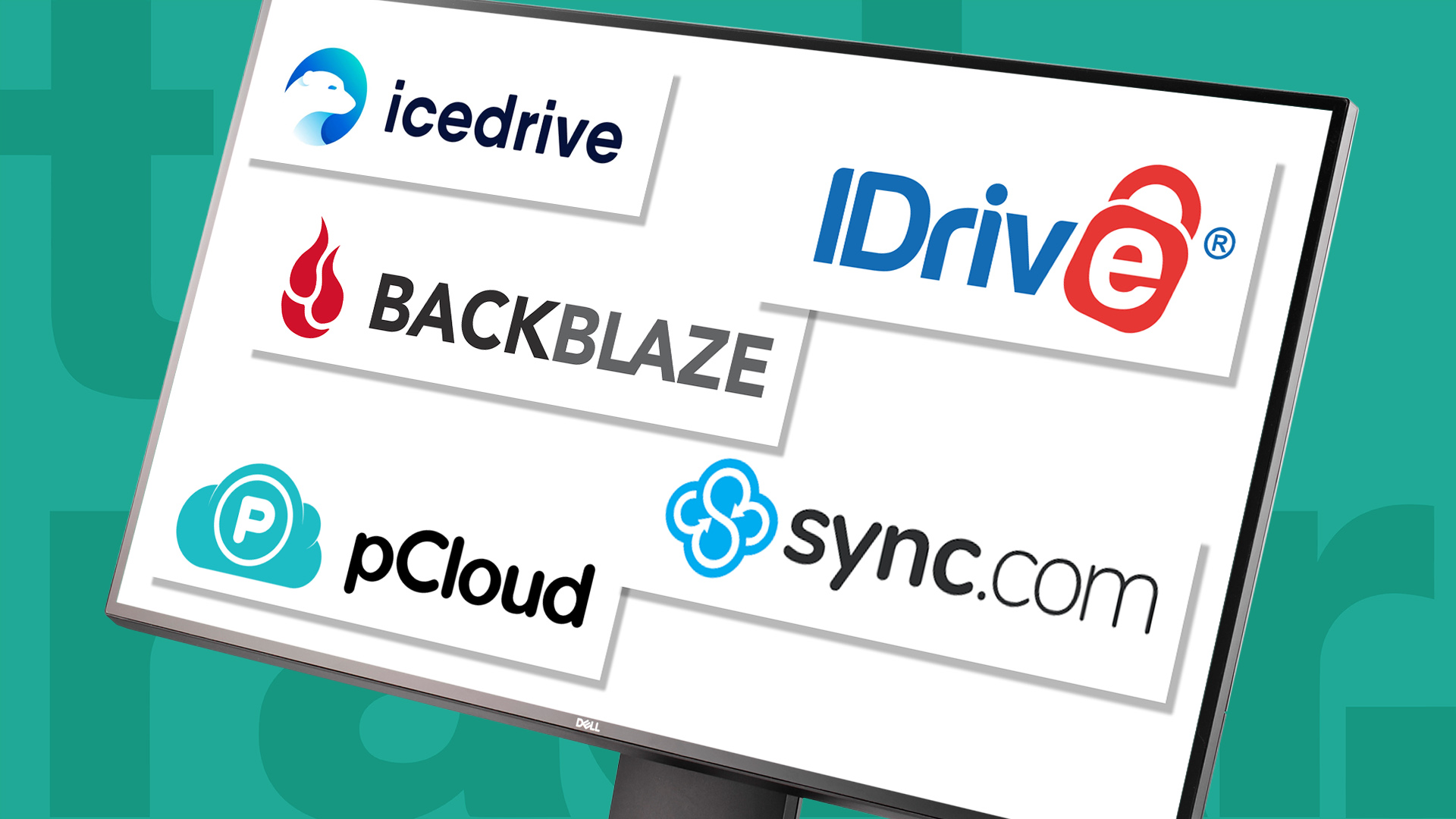 Photo montage of logos of cloud storage providers