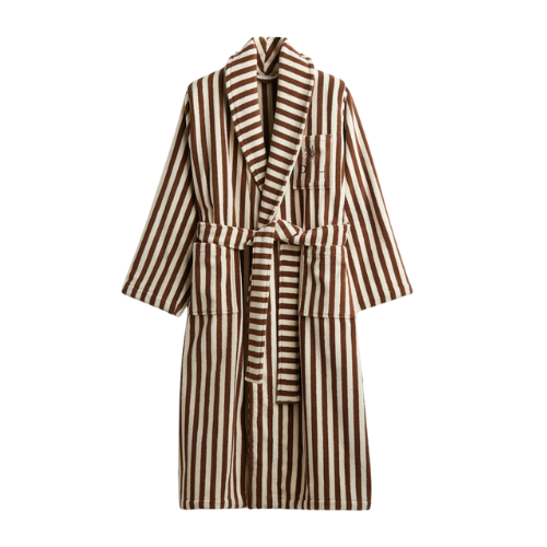 Striped Cotton Terry Dressing Gown