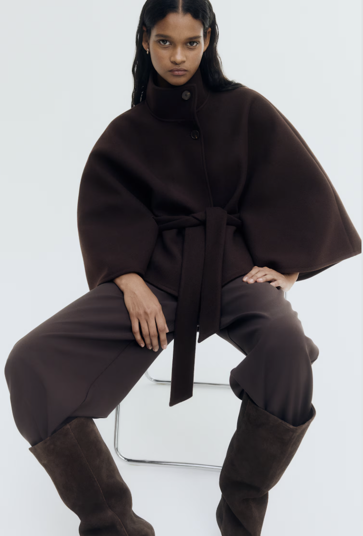 H&amp;amp;M, Belted cape coat