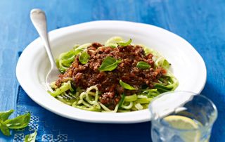 Mushroom ragu with courgetti