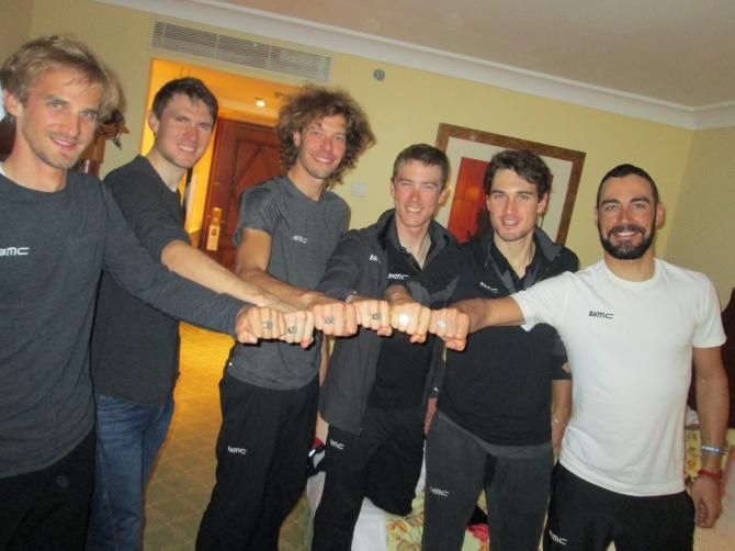 Peter Velits, Tejay van Garderen, Daniel Oss, Rohan Dennis, Silvan Dillier and Manuel Quinziato