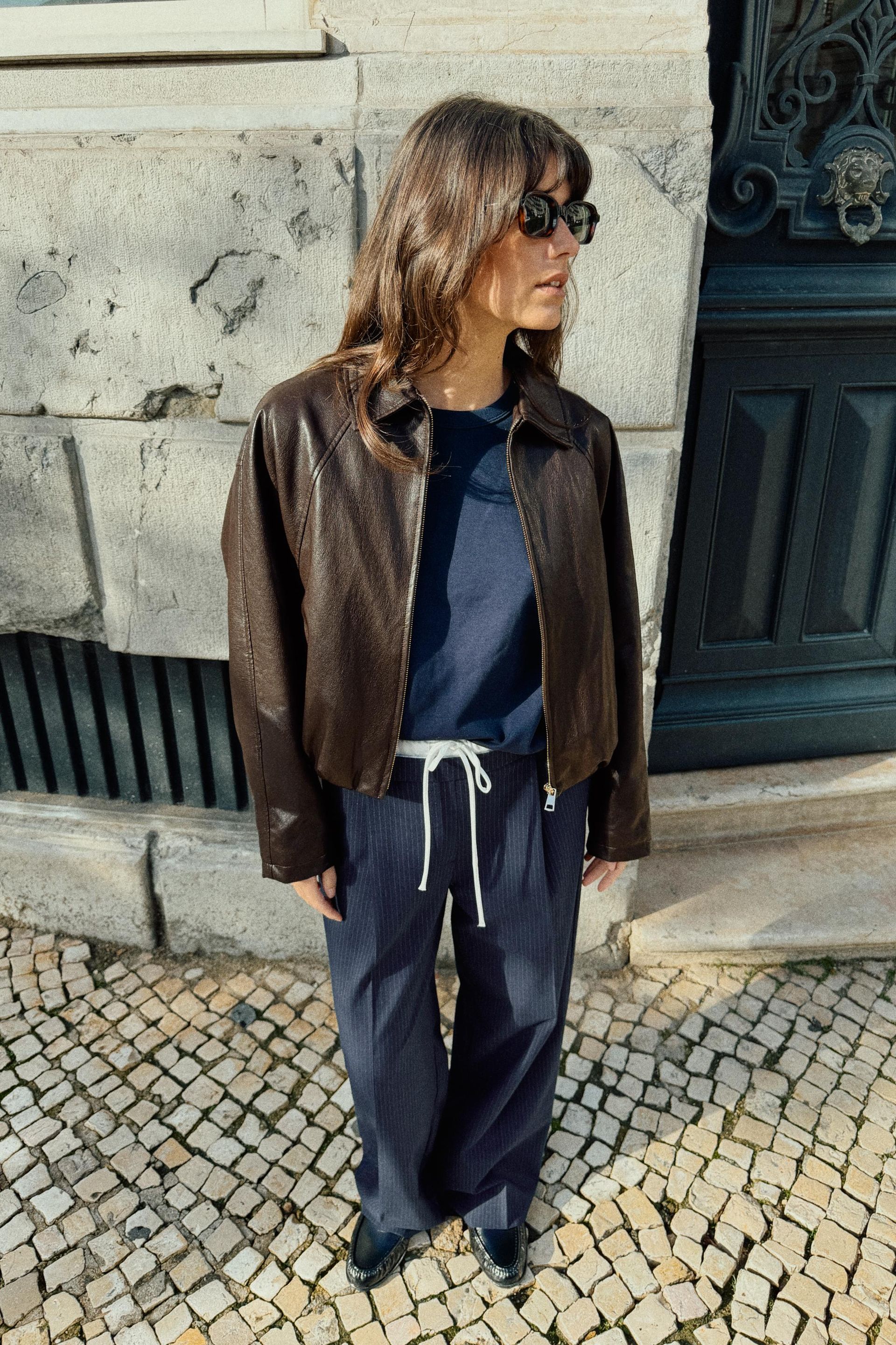 Double Waistband Wide-Leg Pants