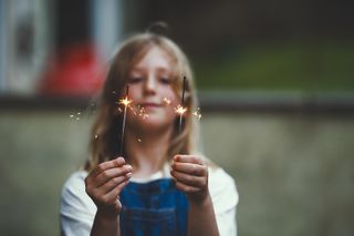 Photo project with indoor sparklers