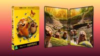 Hoppers 4K Blu-ray on a red/orange background.