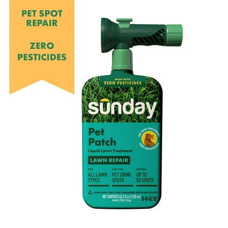 Sunday Pet Patch Ready-To-Spray Lawn Repair for Pet Spots, 42.3 Oz, 0-0-0.10, 2500-Sq Ft