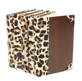 Leopard hide book set.