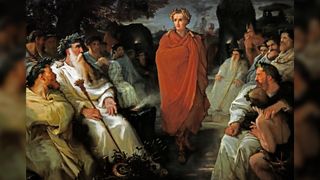 Caesar just deal with the Druids ( Campaigns Gallic ) 1867 Hippolyte Debon 1807-1872 France French ( Gaius Julius Caesar 100 – 44 BC Roman emperor general statesman).