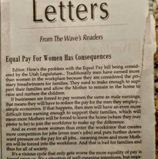 Letter about equal pay written by Utah's Wasatch GOP chair James C. Green.