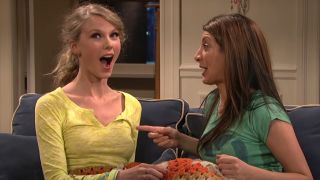 Taylor Swift looking shocked on SNL in 2009
