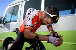 Jesus Herrada (Cofidis) tries to recover from his stage-winning effort at the Tour of Oman