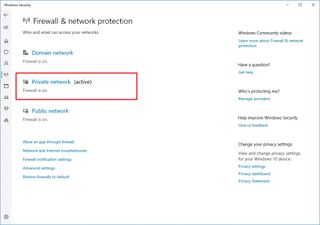 Windows Security Private Network