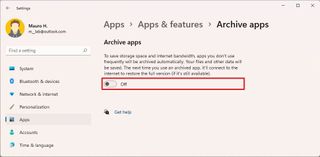 Disable archive apps