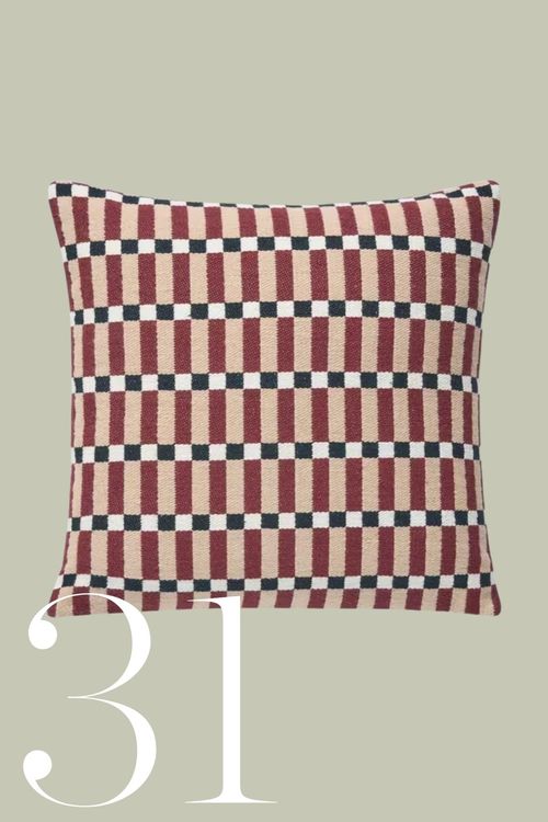 Grid Geometric Indoor/Outdoor Cushion in Burnt Umber