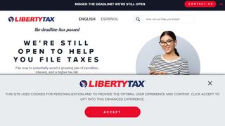 Website screenshot for Liberty Tax