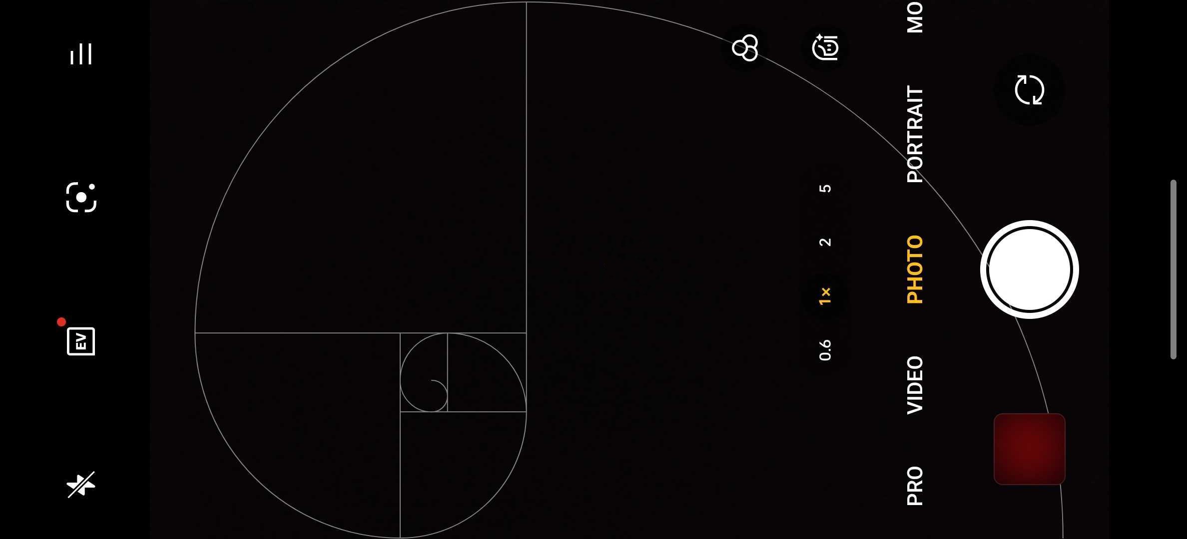 The golden ratio in the OnePlus 12R camera app