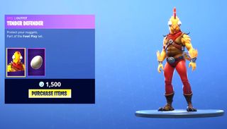 epic announced the skin s surprise release on thanksgiving a fitting release date for the avian avenger as players suspected tender defender - fortnite surprise skin