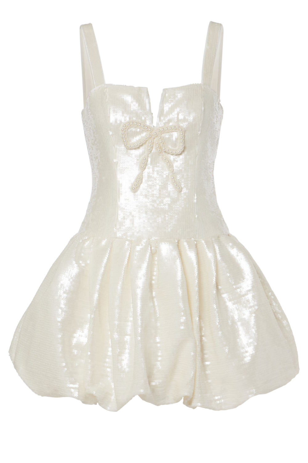Bridal Bow-Detail Sequined Minidress