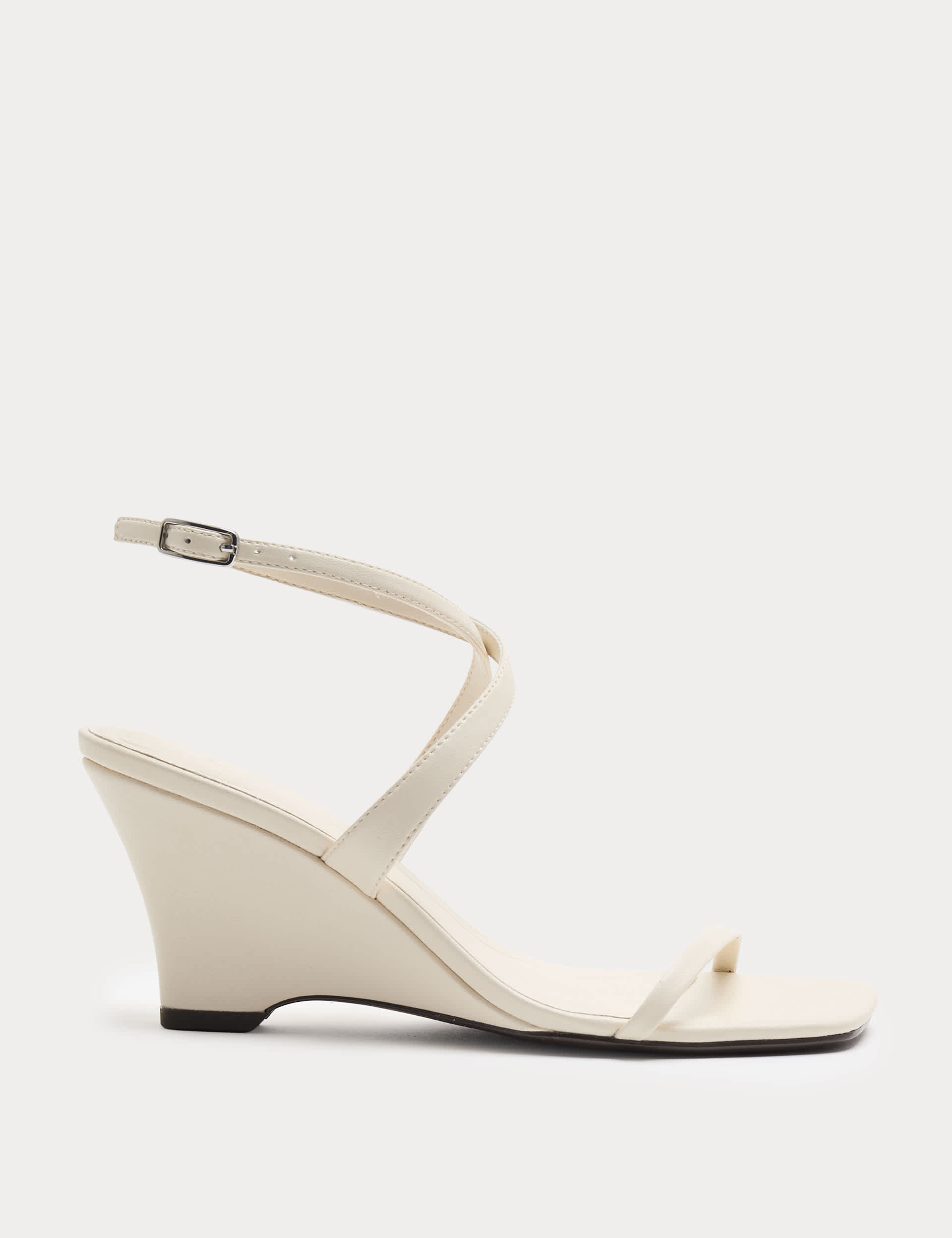 Buckle Strappy Wedge Sandals