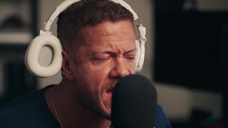 Dan Reynolds of Imagine Dragons recording vocals for Last Flag.